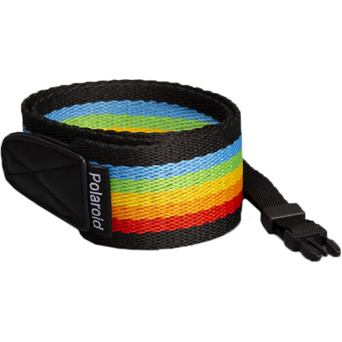 Polaroid Flat Camera Strap (Rainbow Black/Grey)